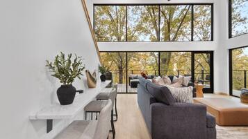 Una Smart TV, una chimenea