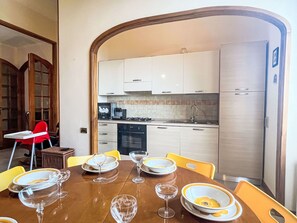 Microwave, oven, dishwasher, high chair