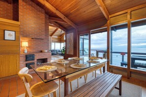 Dining - Oceanfront Home w/ Views, Offices & Firepits + Beach Access | Salish Sea Escape (Oak Harbor)