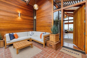 Smart TV, fireplace - Oceanfront Home w/ Views, Offices & Firepits + Beach Access | Salish Sea Escape (Oak Harbor)