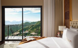 Deluxe Double Room, Mountain View | In-room safe, desk, laptop workspace, blackout drapes