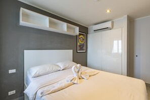 Apartment, 1 Schlafzimmer, Balkon | Zimmersafe, Verdunkelungsvorhänge, Bügeleisen/Bügelbrett