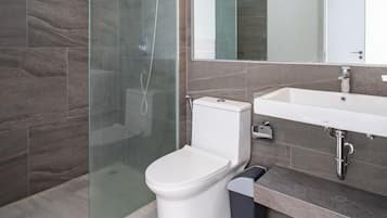 Apartment, 1 Bedroom, Balcony, Mountain View | Bathroom | Shower, towels, toilet paper