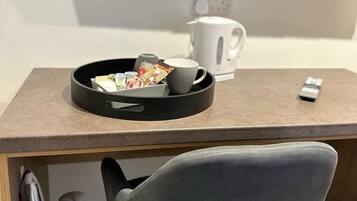 Desk, laptop workspace, free WiFi