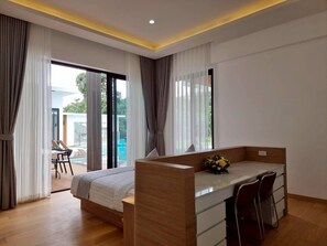 Villa de lujo, vistas a la montaña | Caja fuerte, cortinas opacas, sistema de insonorización