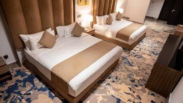 Een minibar, gratis wifi, beddengoed