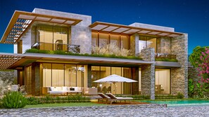 Presidential Villa | Bộ đồ giường cao cấp, két bảo mật tại phòng, bàn, màn/rèm cản sáng 