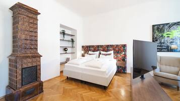 Luxury-Apartment, Stadtblick | Zimmersafe, VerdunkelungsvorhĂ€nge, BĂŒgeleisen/BĂŒgelbrett