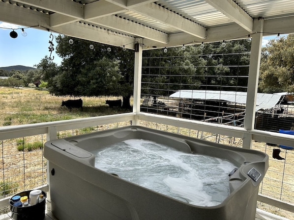 Outdoor spa tub - Shabby Chic Warner Springs Rental at a Ranch Ideal for Glamping in California (Warner Springs)