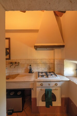 Deluxe-Apartment, Hügelblick | Eigene Küche