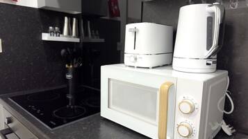 Microwave, oven, stovetop, toaster