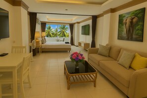 Condo, 1 Bedroom, Accessible, Balcony | Living room - 5 Star Resort - Patong Beach - 65m²-olympic Size Swimming Pool, Gym, Spa, Tennis (Patong)