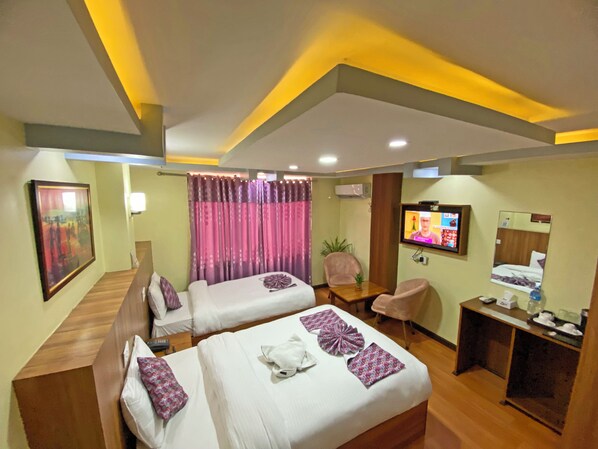 Deluxe Twin Room, City View | Desk, laptop workspace, free WiFi - Airport Hotel Link Asia (Kathmandu)