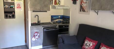 TV, DVD player, books