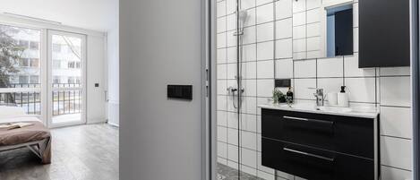 Douche, séchoir à cheveux