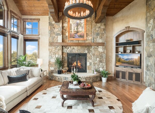 Smart TV, fireplace, video games