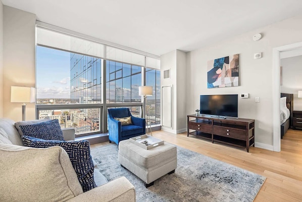 TV, offices - Luxury Urban Escape | Walk to Downtown (Stamford, CT)