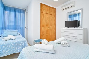 1 bedroom, iron/ironing board, bed sheets