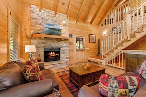 TV, fireplace, offices