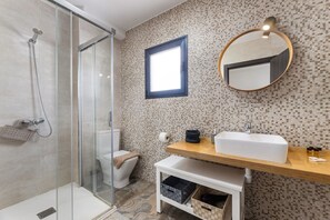 Hair dryer, bidet, towels