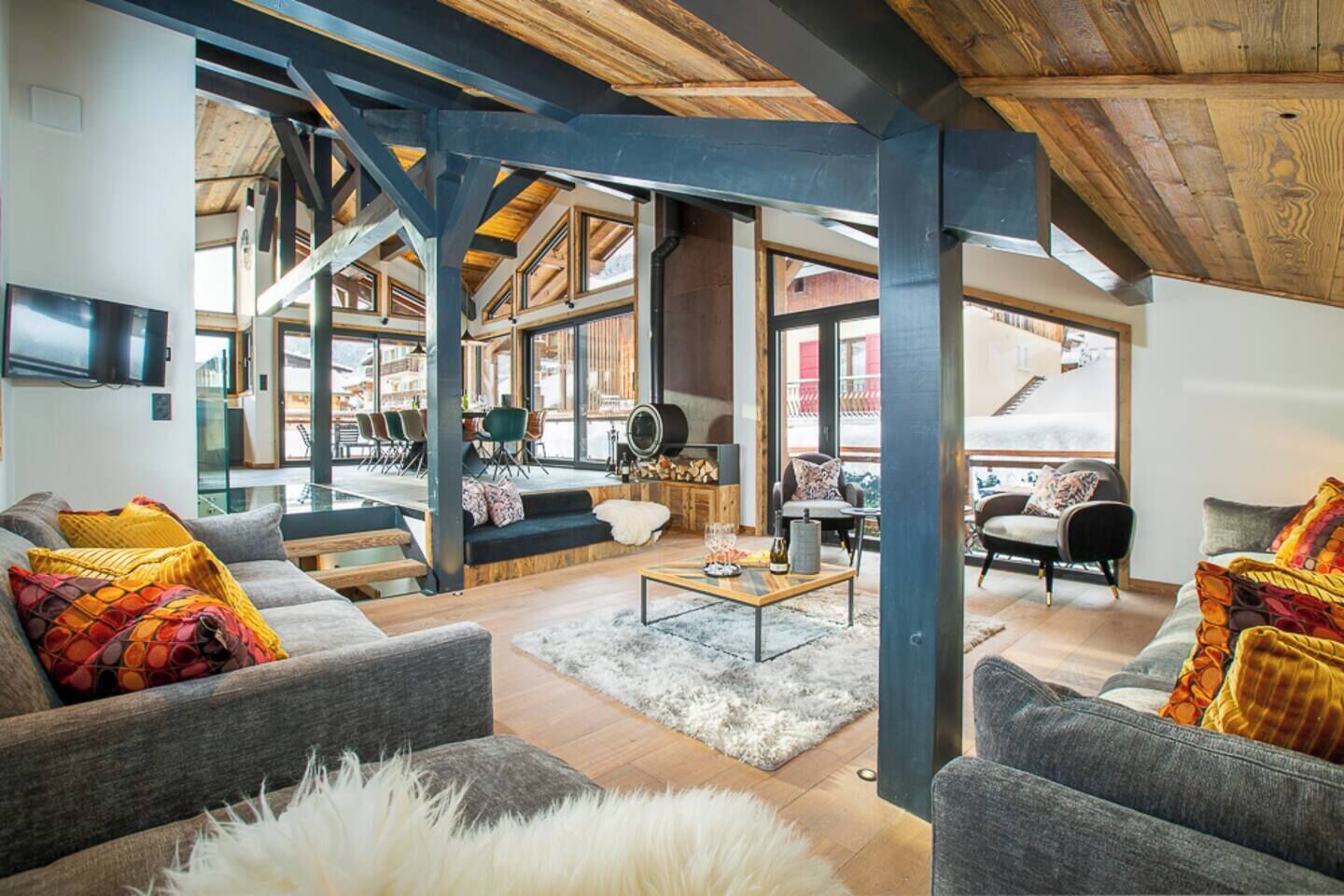 Télévision, cheminée, jeux vidéo, espaces bureaux