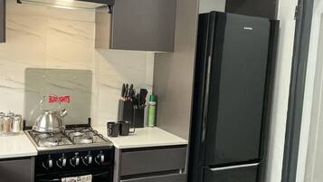 Réfrigérateur, four, plaque de cuisson, bouilloire électrique