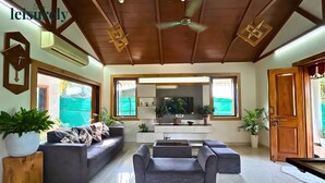 Villa, 3 Bedrooms, Non Smoking, Balcony | Living area | Flat-screen TV - Stay Leisurely Blue Leaf 3BHK Alibaug (Alibag)