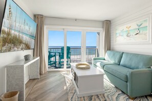 Studio | Living area - Islander Beach Resort 404 Condo (Fort Walton Beach)