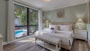 2 bedrooms, desk, iron/ironing board, travel crib