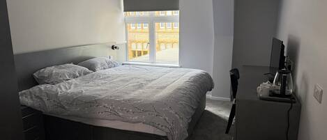 Pillowtop beds, desk, laptop workspace, free WiFi