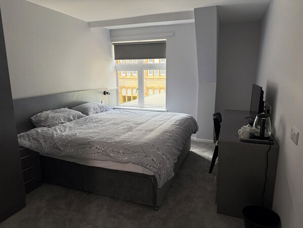 Pillowtop beds, desk, laptop workspace, free WiFi