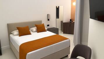 Doppia Comfort, balcone, vista città | Una scrivania, postazione laptop, Wi-Fi gratuito