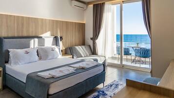 Premium bedding, desk, blackout curtains, soundproofing