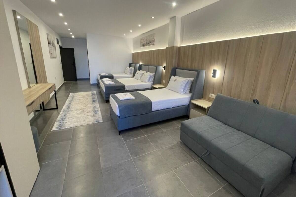 Premium bedding, desk, blackout curtains, soundproofing