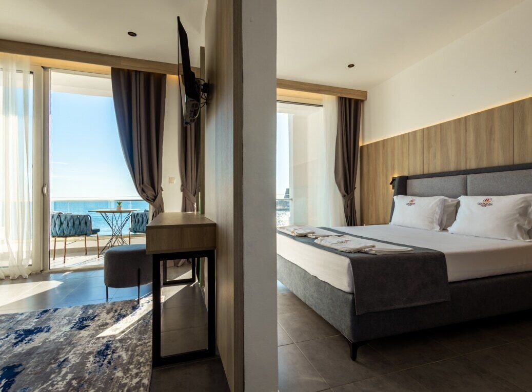 Premium bedding, desk, blackout curtains, soundproofing