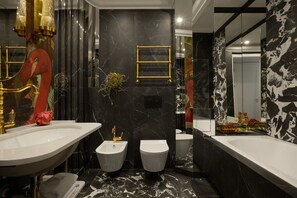 Hair dryer, towels