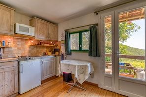 Fridge, microwave, stovetop, coffee/tea maker - Gite du haut – in La Rouquette, a charming little hamlet (Saint-Privat)