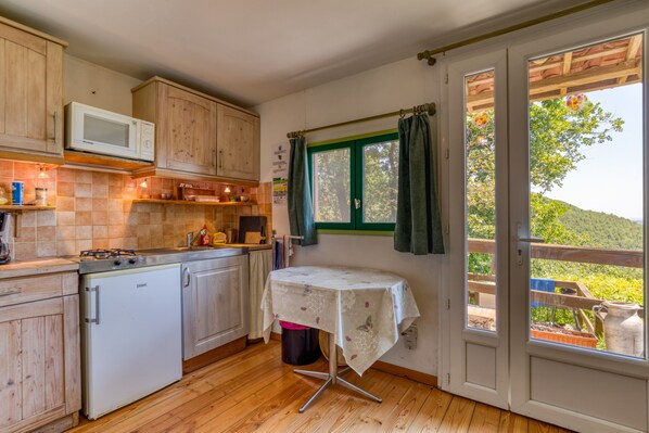 Fridge, microwave, stovetop, coffee/tea maker - Gite du haut – in La Rouquette, a charming little hamlet (Saint-Privat)