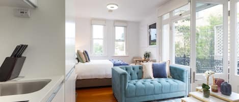 1 bedroom, iron/ironing board, bed sheets