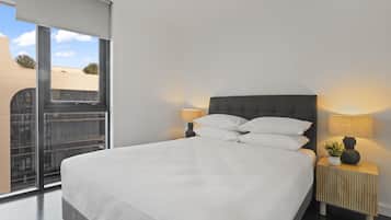 Apartemen | 1 kamar tidur, setrika/meja setrika, dan seprai linen