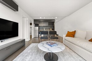 Apartment | Living room - Sophisticated Inner-city 2-bed With Outdoor Dining (Canberra)