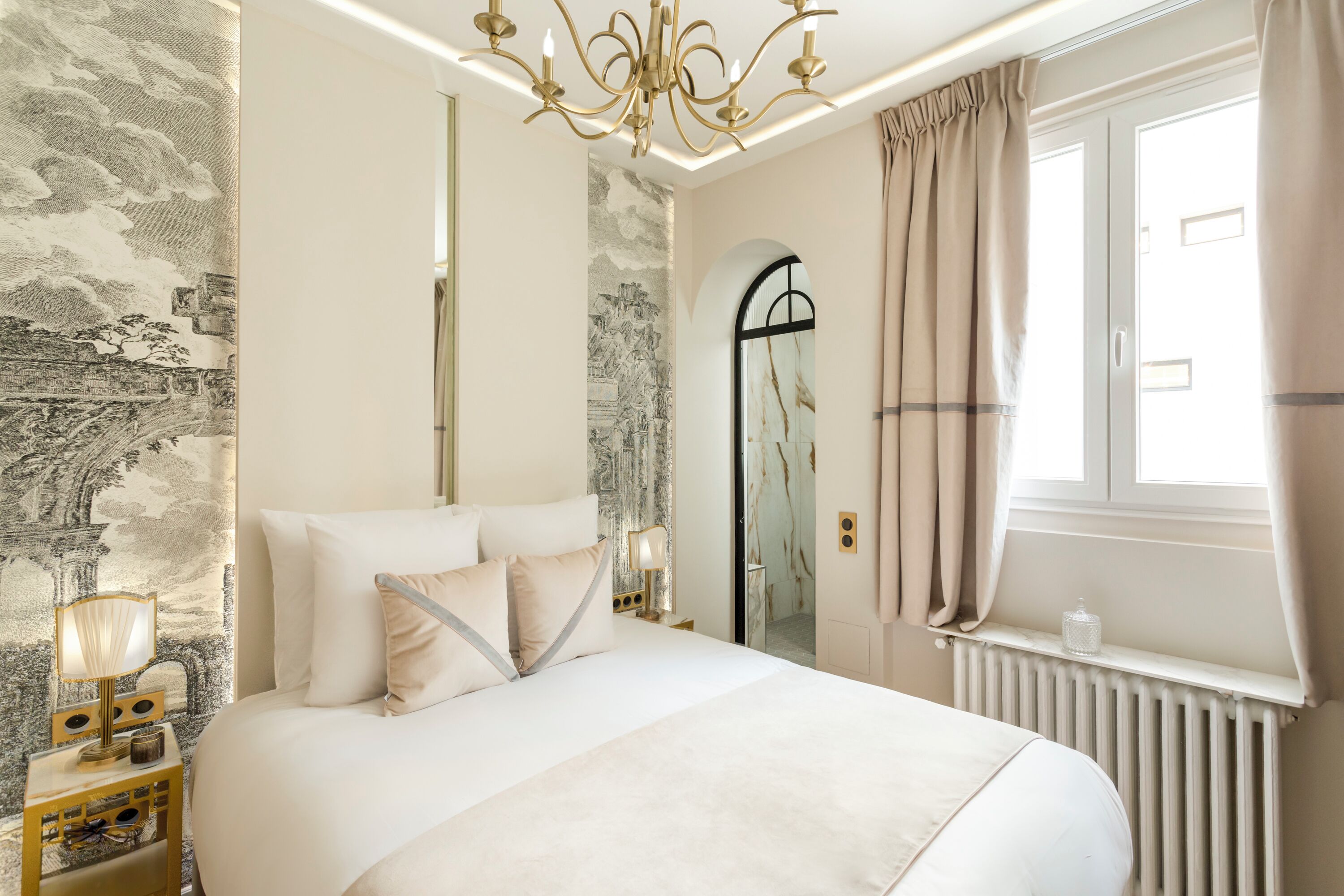 Hypo-allergenic bedding, pillow-top beds, in-room safe