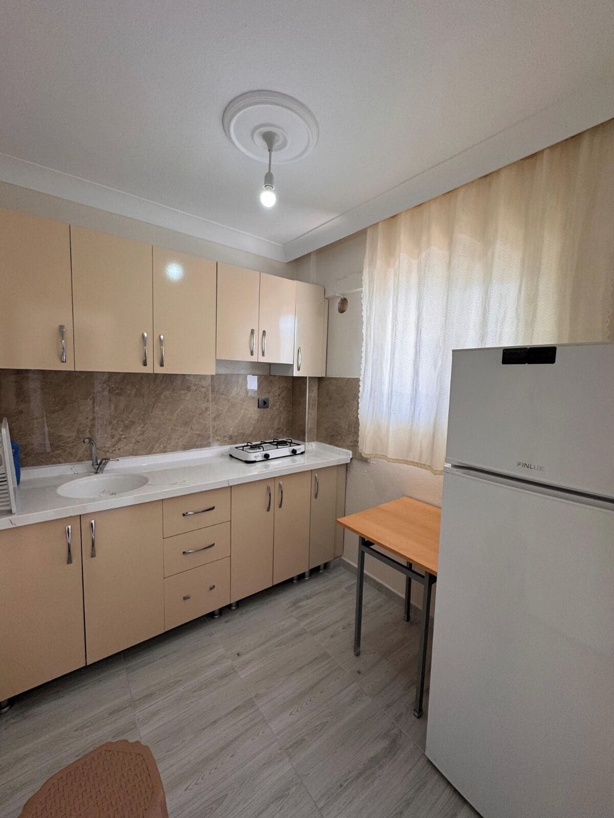 Fridge, stovetop, cookware/dishes/utensils