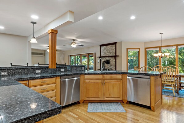 Microwave, oven, stovetop, dishwasher