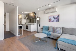 Apartment | Living area - Sleek South Melbourne Pad, 1-bed by Albert Park (Melbourne)