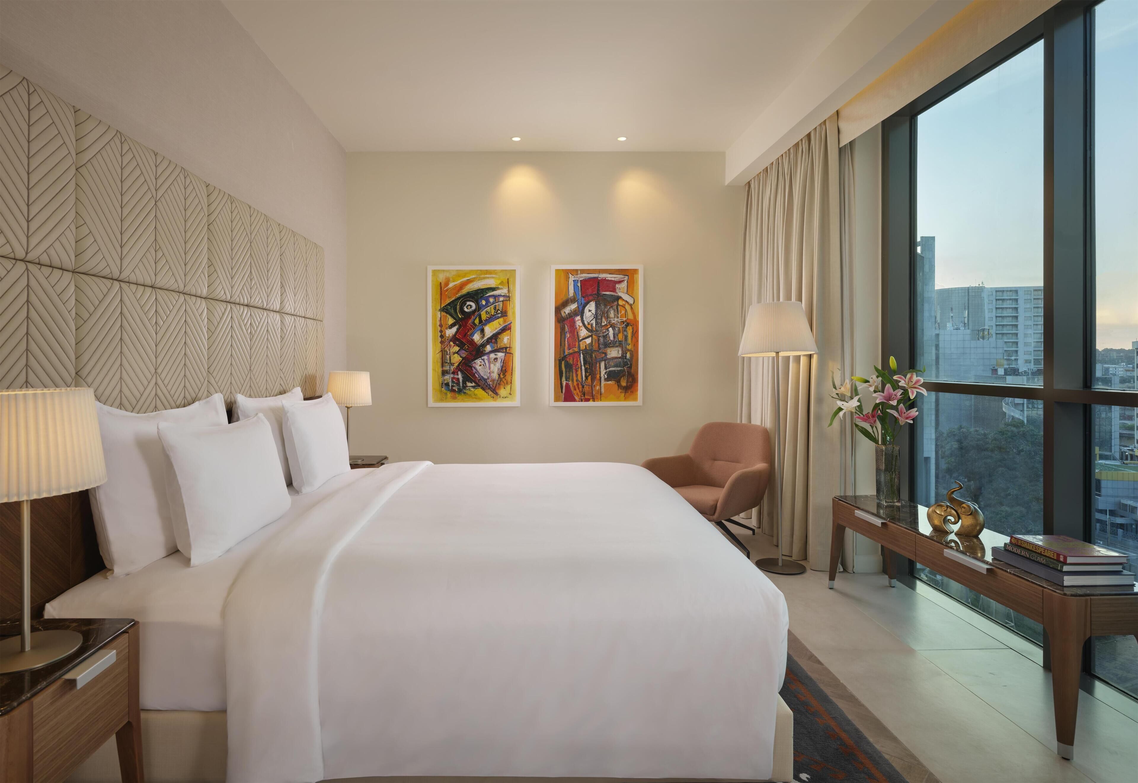 Premium bedding, memory foam beds, free minibar, in-room safe