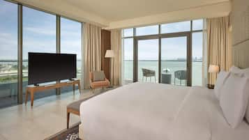 Premium bedding, memory foam beds, free minibar, in-room safe
