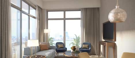 32-inch TV with cable channels, offices