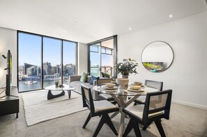 Living room - Stunning 2-bed Apartment With Water Views (Melbourne)
