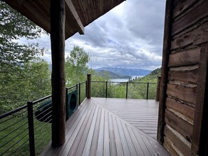 Terrace/patio - Mountain Cabin with Lake Views and Hot Tub Near Palisades Reservoir, Idaho (Irwin)